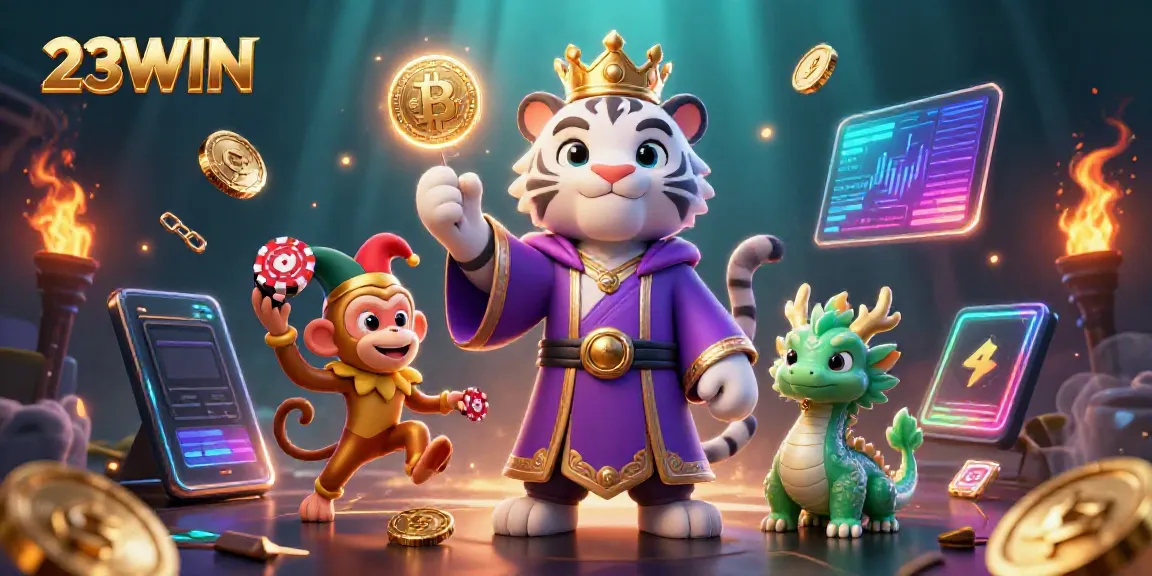 Experience exciting gameplay at 23WIN with vibrant characters and casino elements in a dynamic scene.