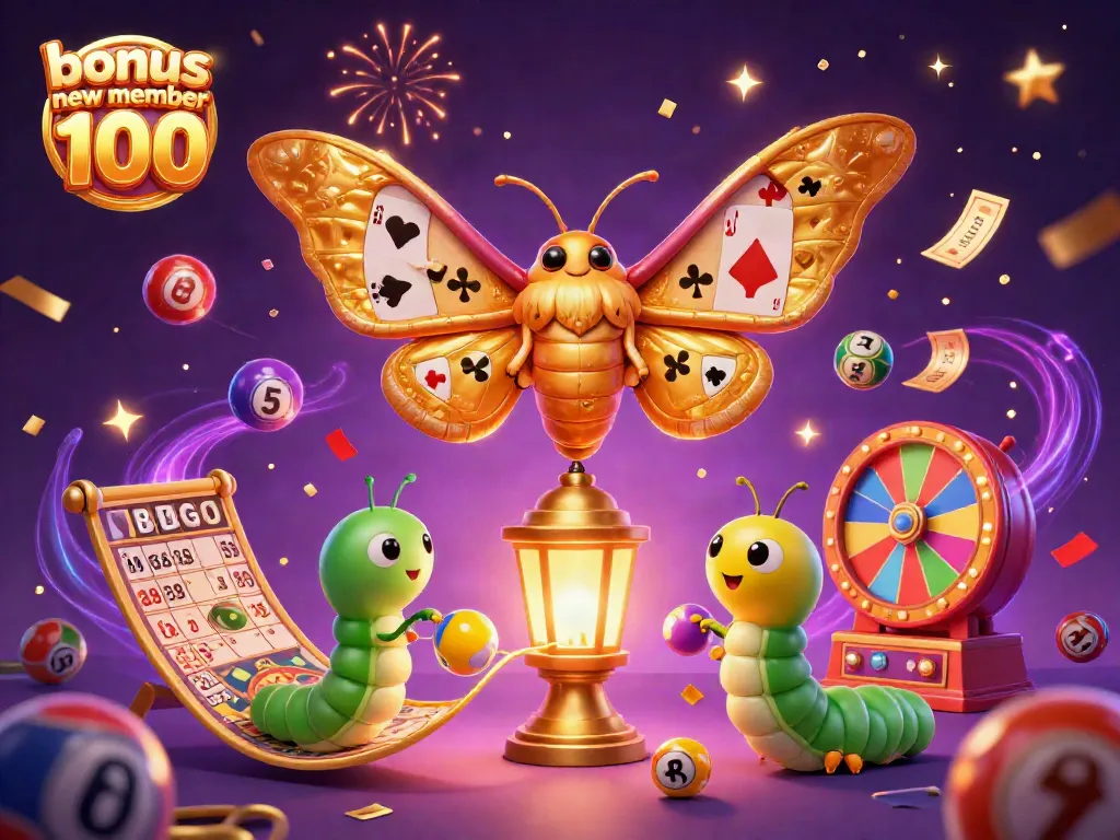Experience the excitement of gambling with the dynamic bonus new member 100 promo illustration, showcasing vibrant elements and characters.