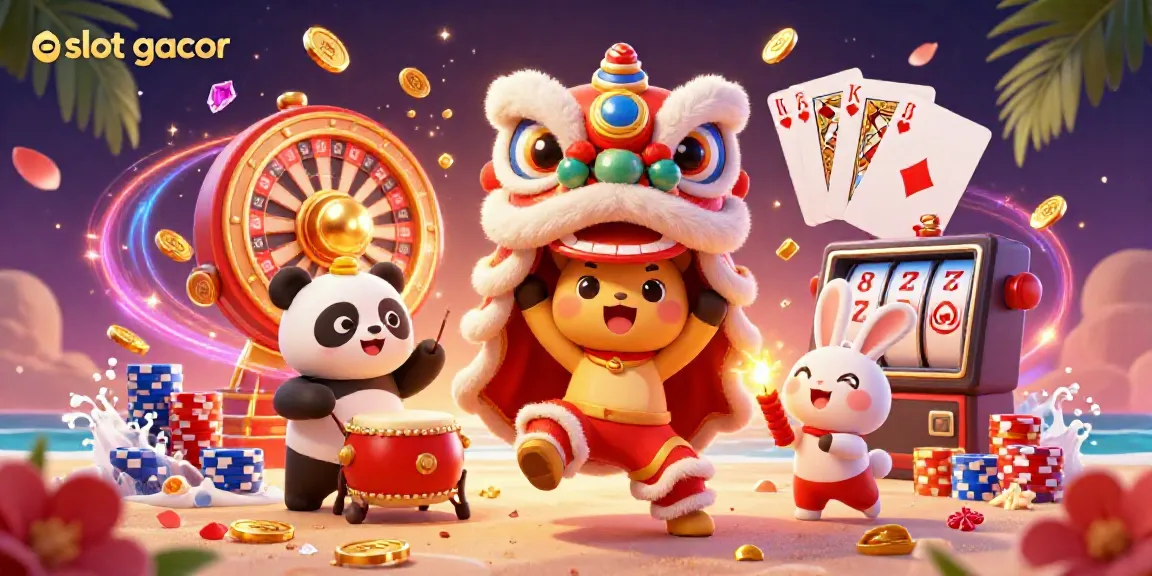 Experience excitement with slot gacor gameplay featuring lively characters and dynamic casino elements.