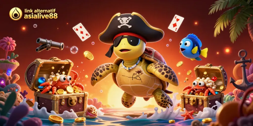 Engage in winning strategies with link alternatif Asialive88 in this vibrant 3D casino scene.