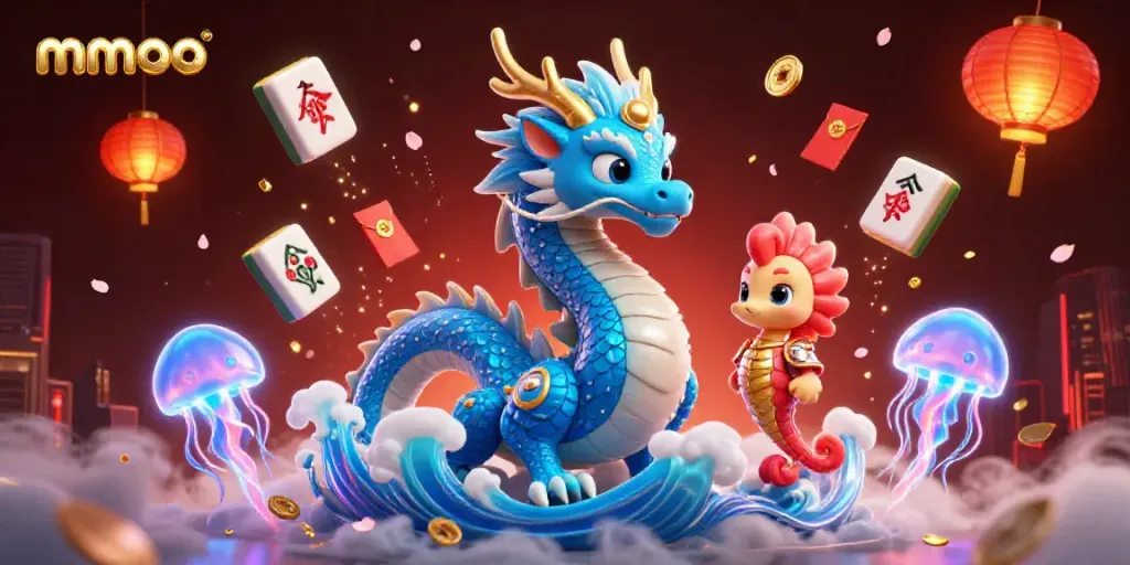 Join the thrilling mmoo adventure in an enchanting casino scene with vibrant characters and lucky charms.