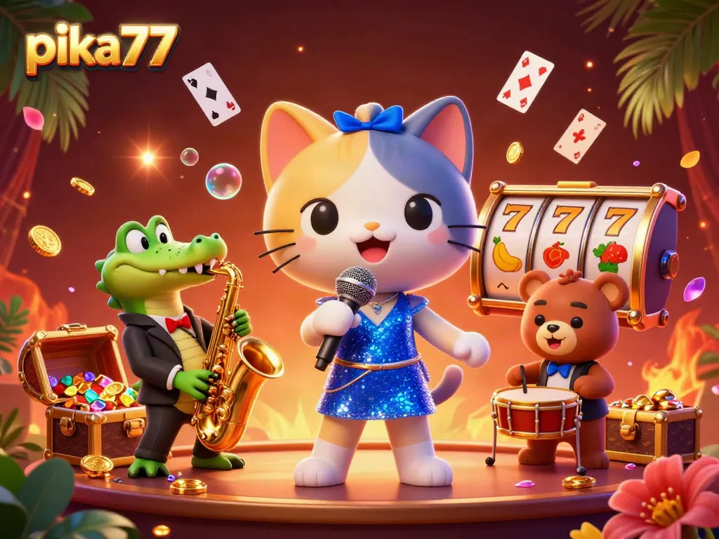 Experience thrilling gameplay at pika77 with fun casino characters and vibrant game elements.