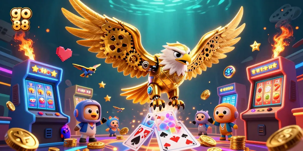 Engage in winning strategies at go 88 with an exciting casino backdrop featuring vibrant gaming elements.