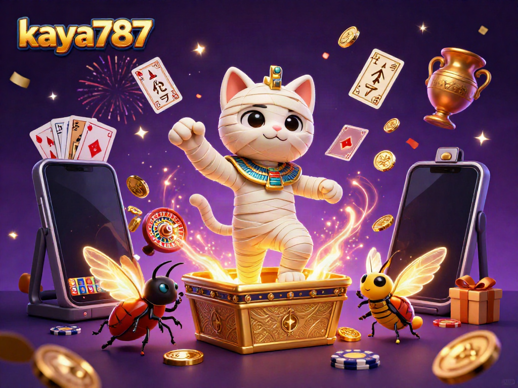 Experience thrilling wins with kaya787 as the mummy cat unleashes a jackpot in a vibrant casino!