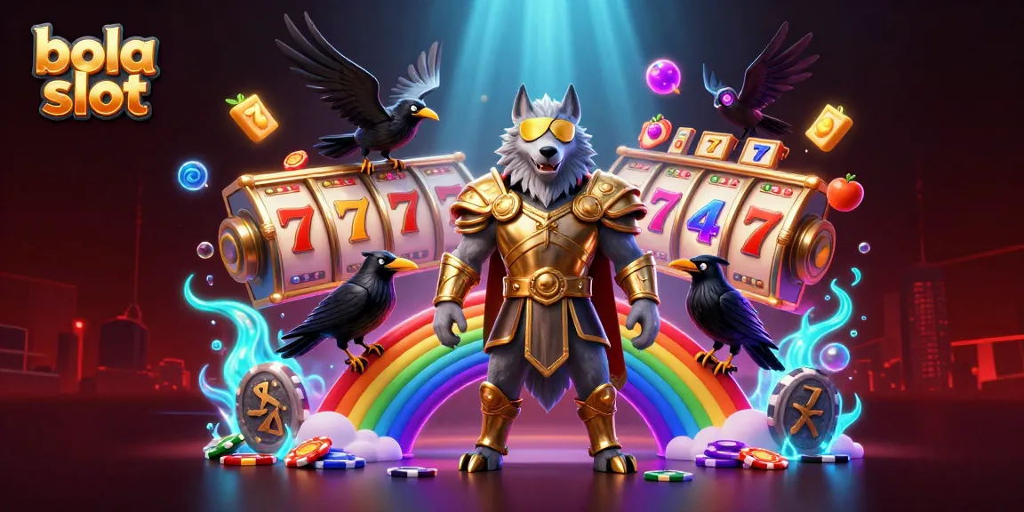 Engage in thrilling bola slot action with an elaborate 3D scene featuring Odin and dynamic slot elements.