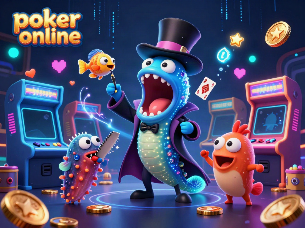 Experience poker online magic with card tricks from vibrant sea creatures in a deep sea casino.