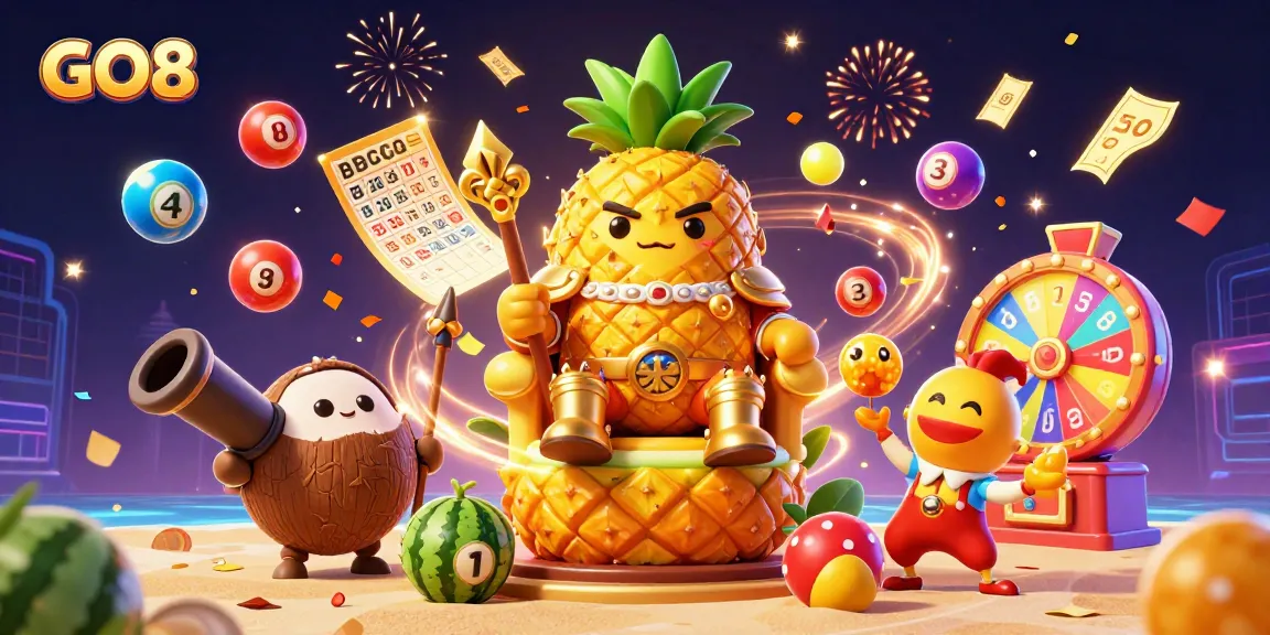 Experience thrilling gameplay at GO8 casino with vibrant lottery and casino elements in a dynamic 3D scene.