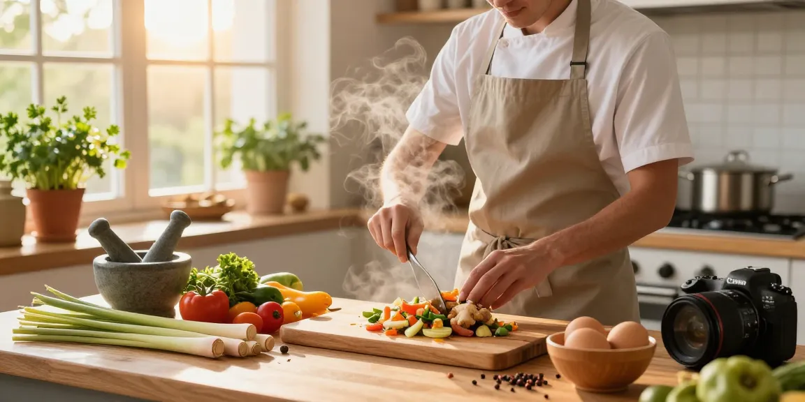 Cooking ginger and lemongrass dish with fresh ingredients, เว็บสล็อต แท้ 100 เปอร์เซ็นต์ in a warm and vibrant kitchen atmosphere.
