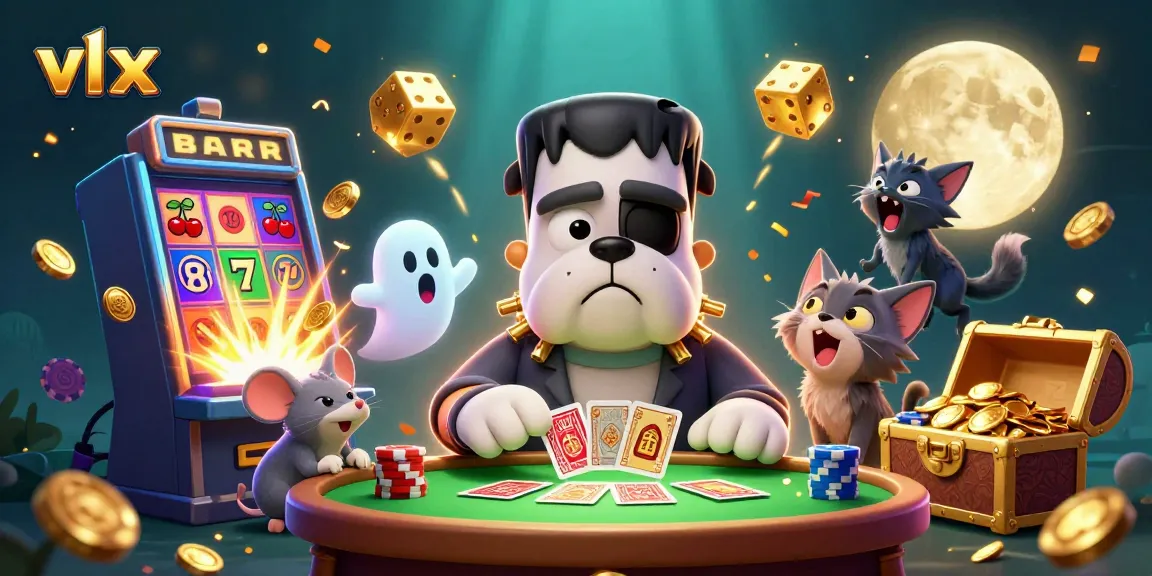 Experience vlxx-themed gameplay with a stunning 3D illustration of a casino scene brimming with excitement