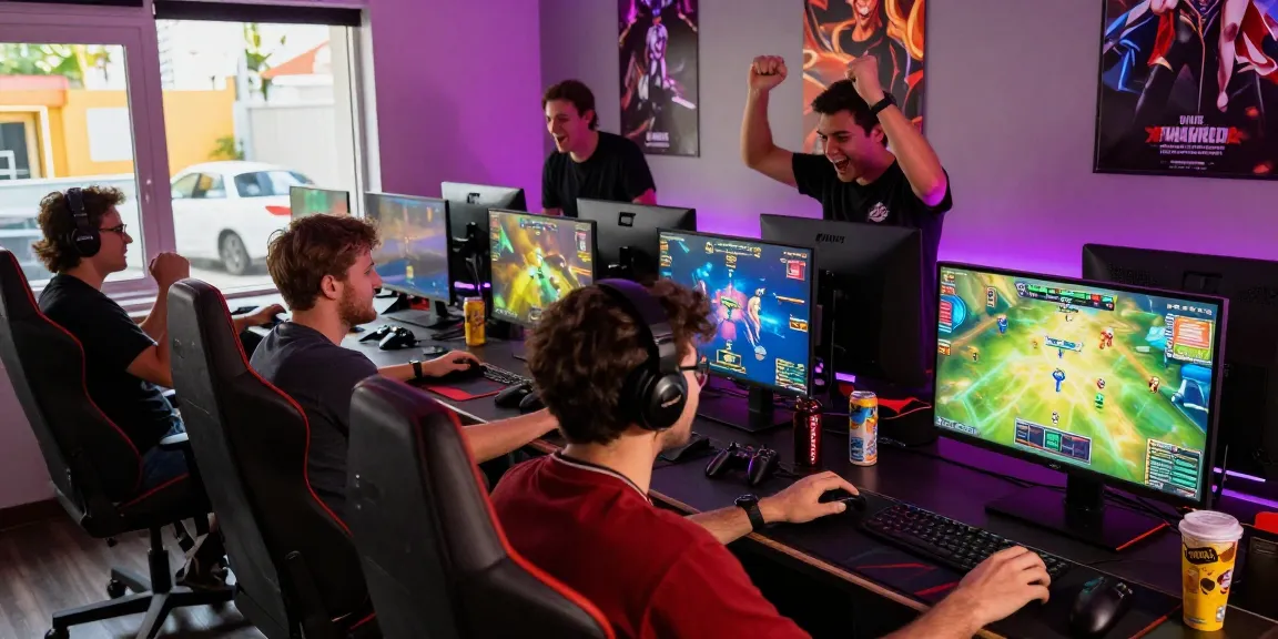 Sunwin gaming players enjoying competitive card games in a lively lounge atmosphere.